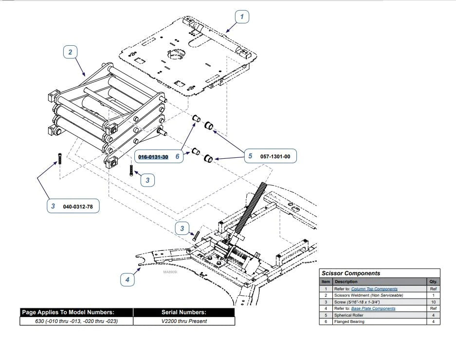 Midmark - Table Flanged Bearing For 630 Universal Procedures Table - 016-0131-30