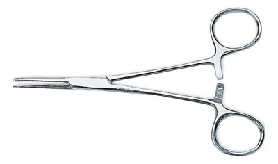 Grafco© - Hemostatic Forceps Kelly 5-1/2 Inch Length Surgical Grade Stainless Steel NonSterile Ratchet Lock Finger Ring Handle Straight Serrated Tips - 2674