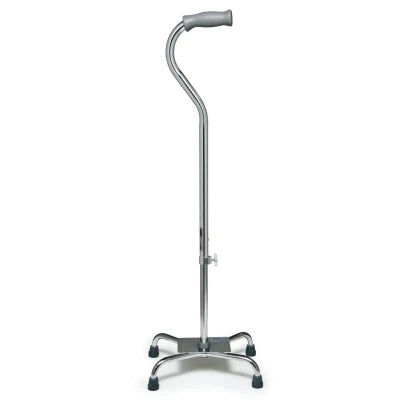 Lumex Silver Collection Low Profile - Small Base Quad Cane Aluminum 29 to 38 Inch Height Black - 6141BK