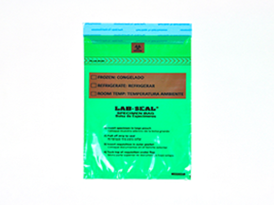 Tamper-Evident Specimen Bags with Removable Biohazard Symbol - Green Tint