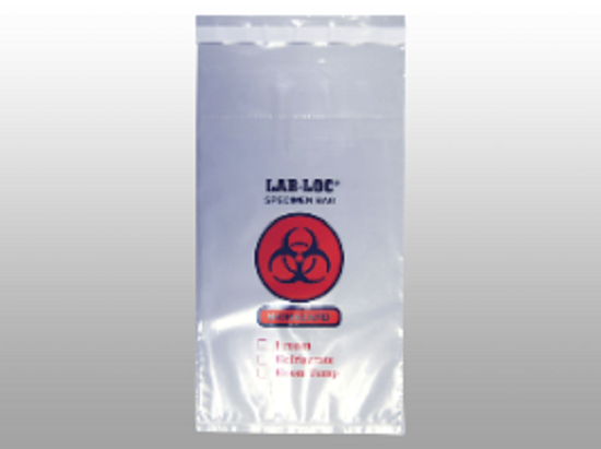 Clear Adhesive Closure Tamper Evident 3 Wall Specimen Transfer Bag