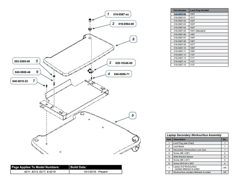 Midmark - Lock Plug - 016-0567-00