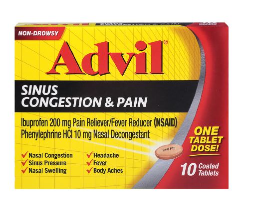 Advil Sinus Congestion & Pain Coated Tablets