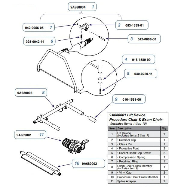 Midmark - Spline Adapter - 9A639001