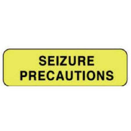 pdc - Pre-printed Label Warning Label Yellow Paper Seizure Precautions Black Alert Label 1-1/4 Inch - 59704903