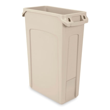 Rubbermaid Slim Jim - Trash Can 23 gal. Rectangular Beige LLDPE Open Top - Uline - H-2894BE