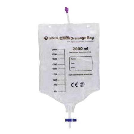 Enteral - Gastroentestinal Drainage Bag 2000 mL Sterile Enfit Connector Barrier - DBP-2000