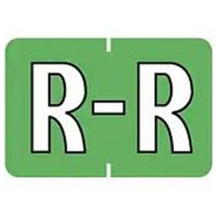 Medical Arts Press Barkley - Pre-Printed Label Chart Tab Green Permanent R-R White Alpha 1 X 1-1/2 Inch - 901-34108