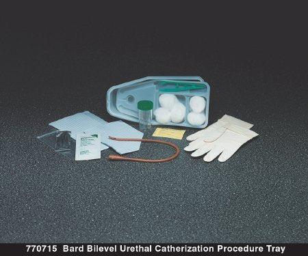 Bard - Intermittent Catheter Tray Coude Tip 16 Fr. Without Balloon Red Rubber - 770715
