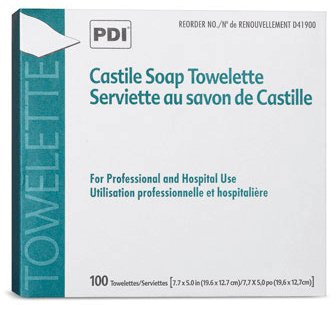 Professional Disposables PDI Personal Wipe Individual Packet Castile Soap Scented 100 Count - D41900