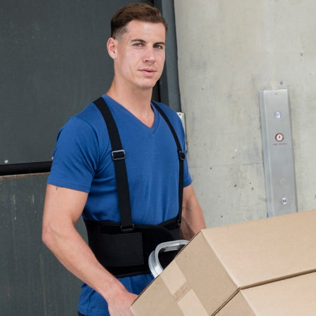 New York Orthopedic - Worker Back Support with Suspenders Small Hook and Loop Closure 26 to 30 Inch Waist Circumference 8 Inch Back Height - 6027-S