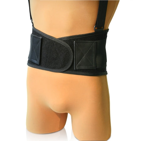 NYOrtho Deluxe Breathable - Worker Back Support with Suspenders Large Hook and Loop Closure 34 to 38 Inch Waist Circumference 9 Inch Back Height Adult - New York Orthopedic - 6800BK-L