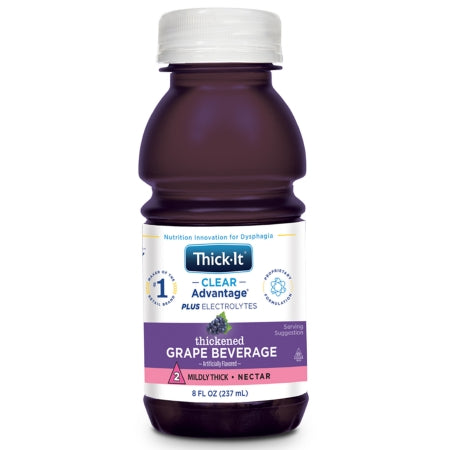 Thick-It Clear Advantage Plus Electrolytes - Thickened Beverage 8 oz. Bottle Grape Flavor Ready to Use Nectar Consistency - Kent Precision Foods - B102-L9044