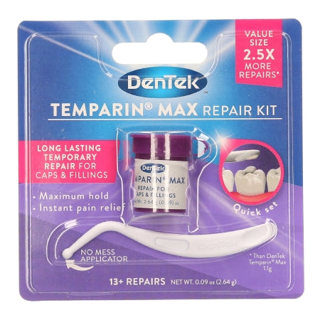 DenTek Temparin Max - Temporary Cap and Filling Repair For Fillings, Crowns, Inlays - Med Tech Products - 04770100123
