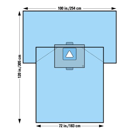 Halyard - Obstetrics / Gynecology Drape Cesarean/Abdominal Fluid Collection Drape 72 W X 100 W X 120 L Inch NonSterile - O&M Halyard - 79526