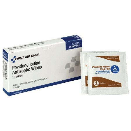 First Aid Only - PVP Prep Pad 10% Strength Povidone Iodine Individual Packet Medium NonSterile - Acme United - 12-015-003