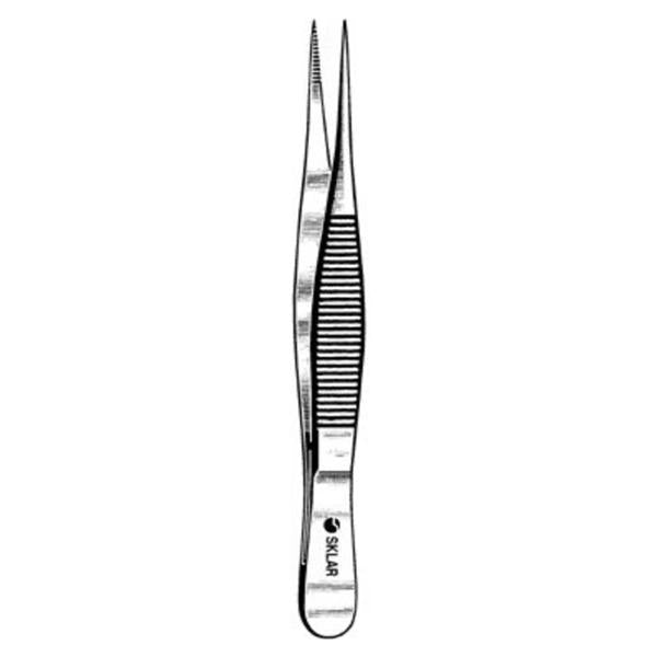 Sklar Instruments Forcep Fine Point 4" Straight Stainless Steel Ea - 19-3040