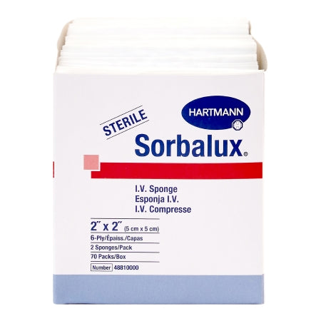 Sorbalux - I.V. Sponge Polyester / Rayon 2 X 2 Inch Sterile - Hartmann - 48810000