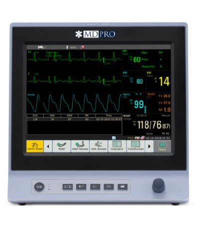 MePro 6000 - Patient Monitor Monitoring ECG, NIBP, Pulse Rate, Resp, SpO2 Battery Operated - MDPRO6000.P