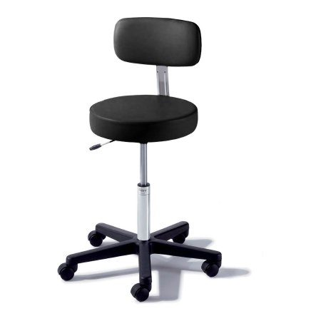 Value Series - Exam Stool Backrest AirLift 5 Casters Black - 273-001-999