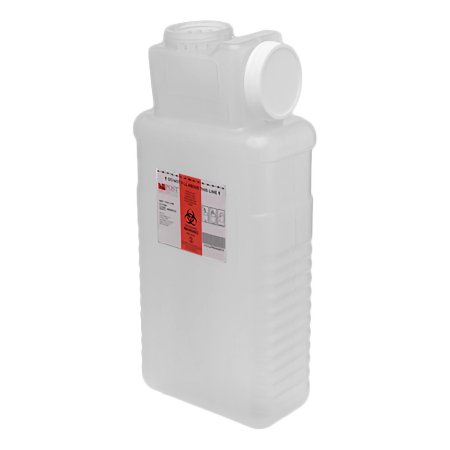 Post - Sharps Container 4.22 LX 8 W X 17.56 H Inch 2.5 Gallon Translucent Base / White Lid Vertical Entry Screw On Lid - Post Medical - 1101-LPBW-16