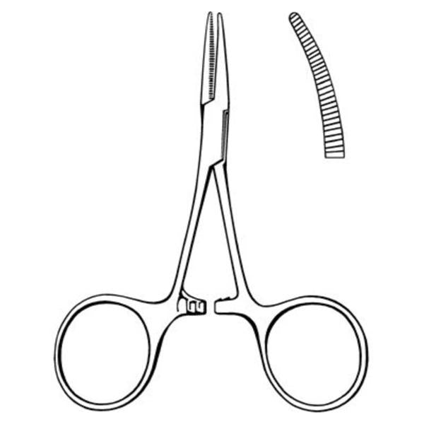 Sklar Instruments Forcep Hemostatic Hartmann Mosquito Merit 3-1/2" Serrated Curved Ss Ea - 97-421