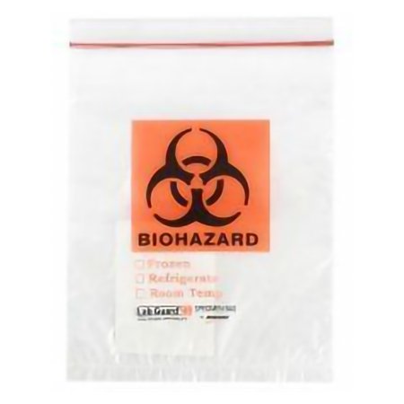 Lab Guard - Specimen Transport Bag 8 X 10 Inch Zip Closure Biohazard Symbol / Storage Instructions NonSterile - Minigrip - SBL2AP810B