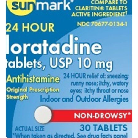 sunmark - Allergy Relief 10 mg Strength Tablet 30 per Bottle - McKesson - 70677013401