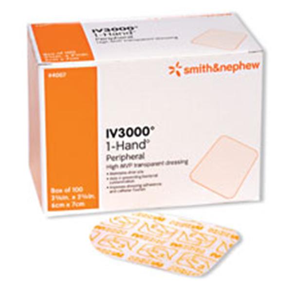 Smith & Nephew Wound Care Dressing Catheter Fixation Opsite Iv 3000 Film 6X7Cm Strl Adherent Lf 100/Packag, 9 Pk/Ca - 4007