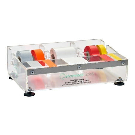 Shamrock Scientific - Labeling Tape Dispenser 3 X 6-1/4 X 9-15/16 Inch Desktop Manual Pull For Multiple Label Sizes - MD-350C
