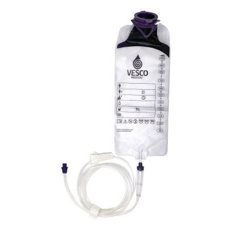 Vesco Medical - Large Bore Gravity Feeding Bag Set with ENFit Connector 1000 mL - VED-049