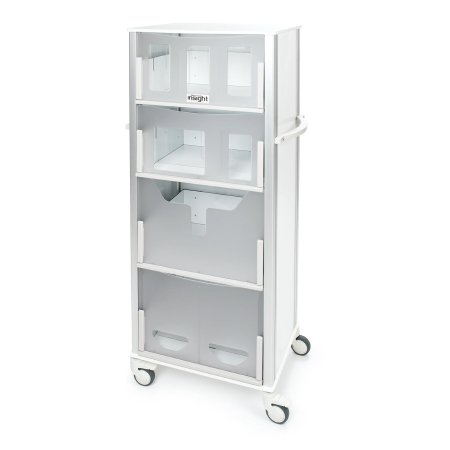 InSight - Isolation PPE Cart Insight Aluminum Composite 20 X 15-1/2 X 50-1/2 Inch White - ML60378