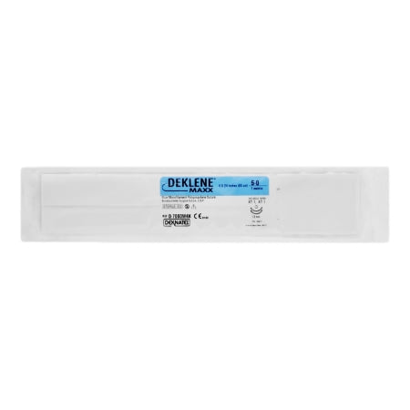 DEKNATEL - Suture with Needle Nonabsorbable Coated Blue Monofilament Size 5 - 0 24 Inch Suture Double-Armed 13 mm Length 3/8 Circle Taper Point Needle - D-7060M4K