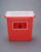 Bemis Sentinel - Sharps Container 13-1/2 H X 13-7/8 L X 6-7/8 W 3 Gallon Translucent Red Base / White Lid Horizontal Entry Flap Lid - 303 030