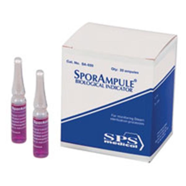 SPS Medical Biological Monitor In Office Sporampule Steam 48 Hour Latex Free 20/Box - SA-020