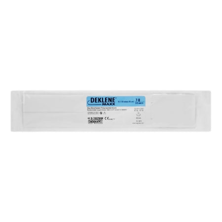 Deklene - Suture with Needle Nonabsorbable Coated Blue Polypropylene Suture Size 7 - 0 24 Inch Suture Double-Armed 8 mm Length 3/8 Circle Taper Point Needle - Teleflex - D-7062M4K