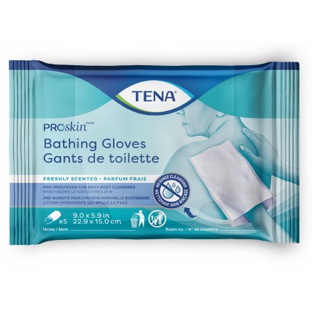 TENA ProSkin - Rinse-Free Bathing Glove Wipe Soft Pack Water / PEG-8 / Dimethicone Scented 5 Count - Essity Hms North America - 54366