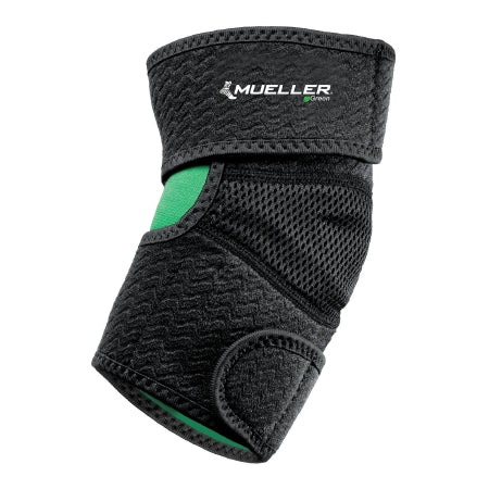 Mueller Green - Elbow Support One Size Fits Most Hook and Loop Strap Closure Elbow 7 to 14 Inch Elbow Circumference Black / Green - Mueller Sports Medicine - 6315