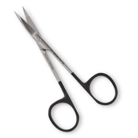 SuperCut - Iris Scissors 4-1/4 Inch Length OR Grade German Stainless Steel NonSterile Finger Ring Handle Curved Sharp Tip / Sharp Tip - MDS0734110