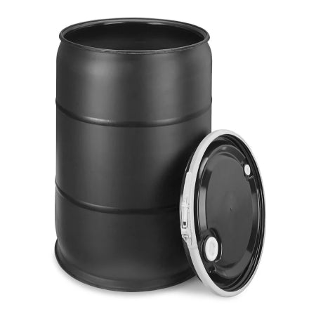 Uline - Plastic Drum 22-3/4 Inch Diameter X 36 Inch Height Black HDPE 55 gal. Capacity - S-9945BLK