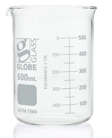 Globe Scientific - Laboratory Beaker Griffin Low-Form Glass 600 mL - 8010600