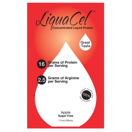 LiquaCel - Oral Protein Supplement Apple Flavor Ready to Use 1 oz. Individual Packet - Global Health Products - GH89