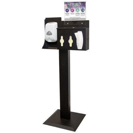 Bowman - Respiratory Hygiene Station BOWMAN Floor Standing Black 25.25 X 58.29 X 17 Inch - Bowman Manufacturing - BD117-0020