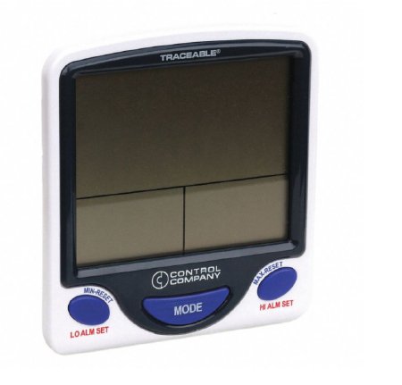 Traceable - Digital Thermometer with Alarm Fahrenheit / Celsius -58° to 158°F (-50° to 70°C) Bullet Probe Flip-out Stand Battery Operated - Grainger - 6KEA5