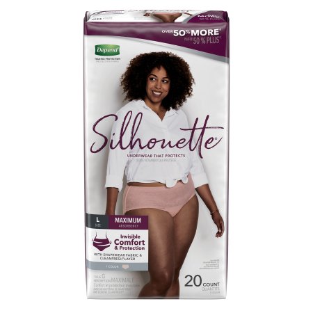 Depend Silhouette - Female Adult Absorbent Underwear Pull On with Tear Away Seams Large Disposable Heavy Absorbency - 54226