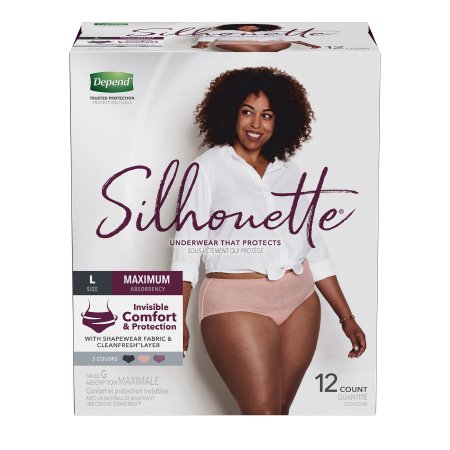 Depend Silhouette - Female Adult Absorbent Underwear Pull On with Tear Away Seams Large Disposable Heavy Absorbency - 54237