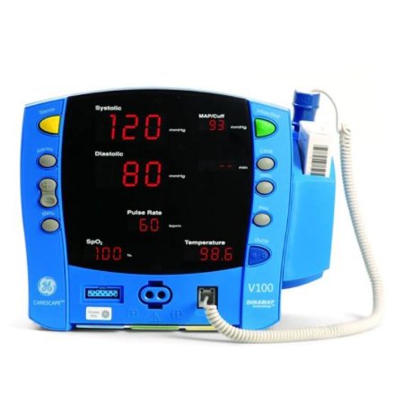 Carecape V100 - Refurbished Vital Signs Monitor Monitoring NIBP, SpO2 AC Power / Battery Operated - GEV100BP02T