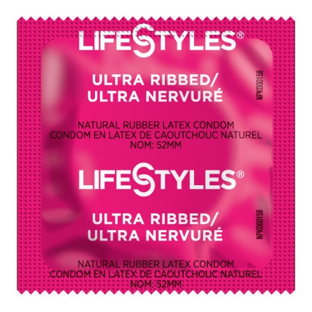 Lifestyles Ultra Ribbed - Condom Lubricated One Size Fits Most 1,008 per Case - Sxwell Usa - 310156
