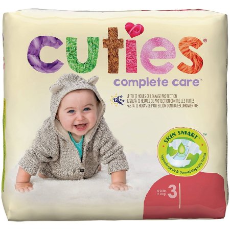 Cuties - Unisex Baby Diaper Size 3 Disposable Heavy Absorbency - CDB003