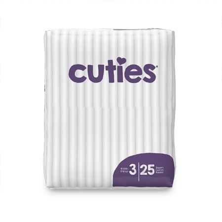 Cuties - Unisex Baby Diaper Size 3 Disposable Heavy Absorbency - First Quality - CDB003